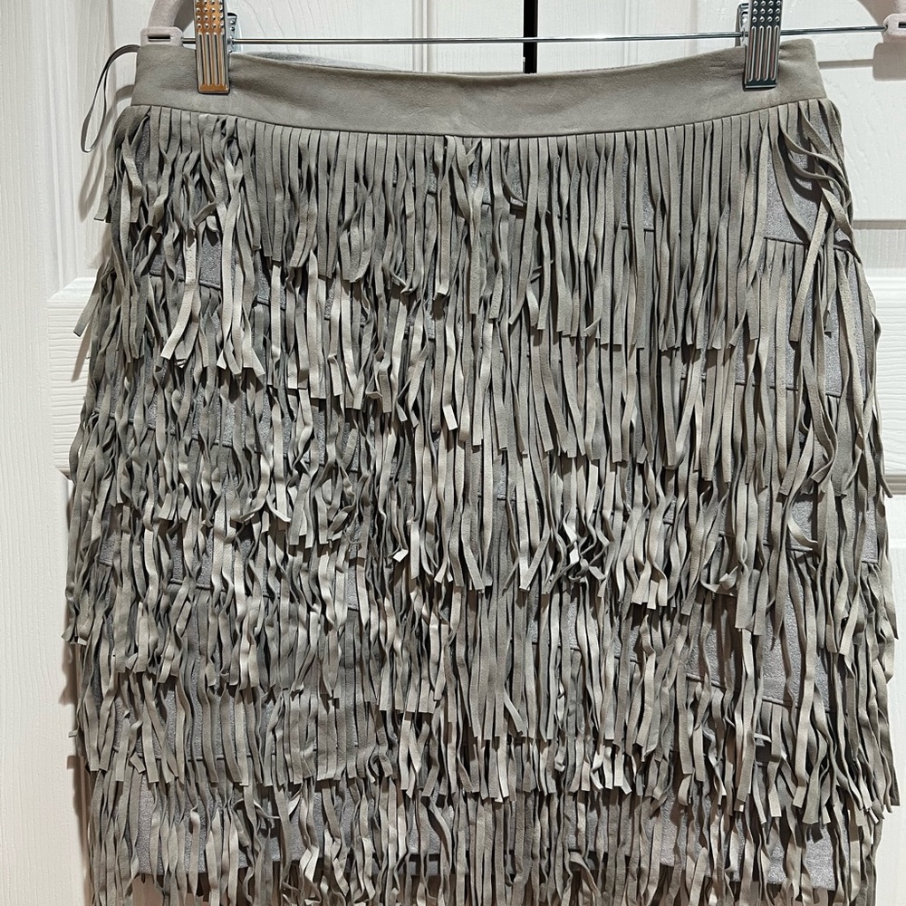 Fringe Gray Skirt